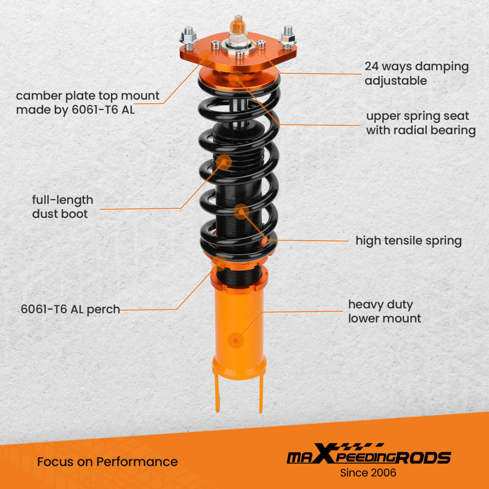 Ammortizzatore Regolabile compatibile per Mitsubishi Lancer EVO 7 8 9 CT9A Suspension Struts Lowering Kit