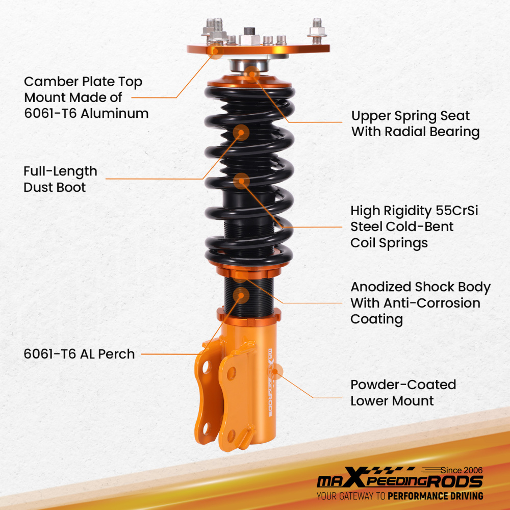 Shock Absorbers compatible for Mitsubishi EVO 7 8 9 CT9A Coilovers Struts Suspension Full Kit  Lowering Kit