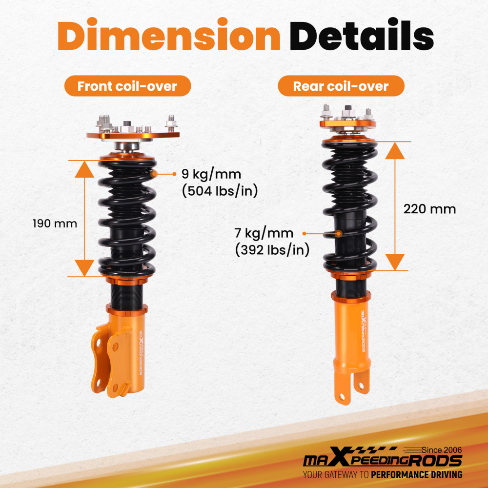 Shock Absorbers compatible for Mitsubishi EVO 7 8 9 CT9A Coilovers Struts Suspension Full Kit  Lowering Kit