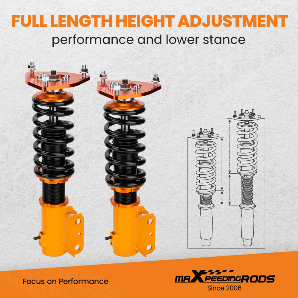Compatible for Mitsubishi Lancer EVOLUTION 7 8 9 Adj HeightCamber Coilovers High Performance Coilovers Struts Suspension Kit Lowering Kit