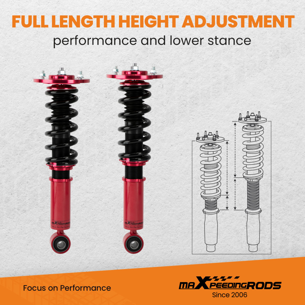 Air To Coil Conversion Kit compatible for Ford Expedition Navigator 2003-06 Coilover Struts lowering kit