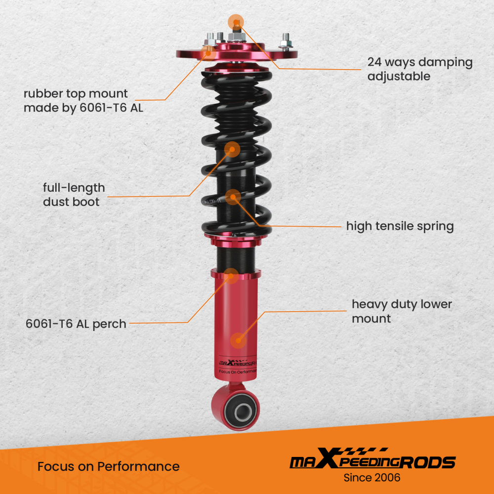 Air to Coil Spring Struts Coilovers Conversion kit compatible for Lincoln Navigator 2003-06