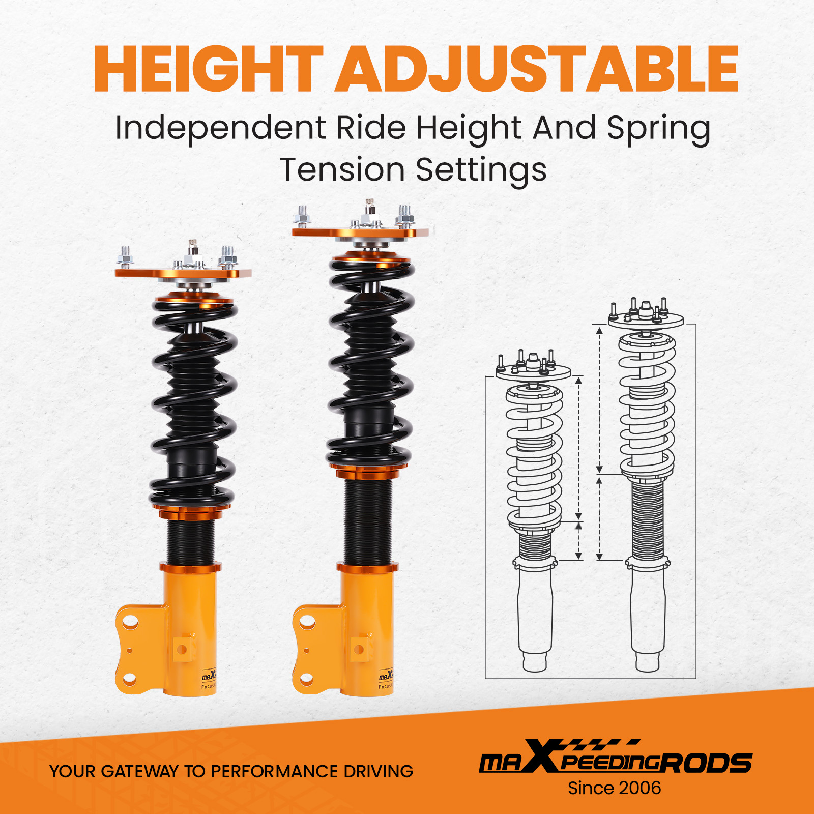 Maxpeedingrods-Performance Complete Coilovers Kit compatible