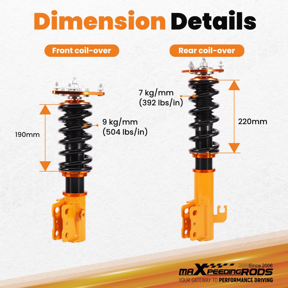 24 Click Damper Coilovers Kit compatible for Subaru Forester 1998-2002 Coil Springs & Strut