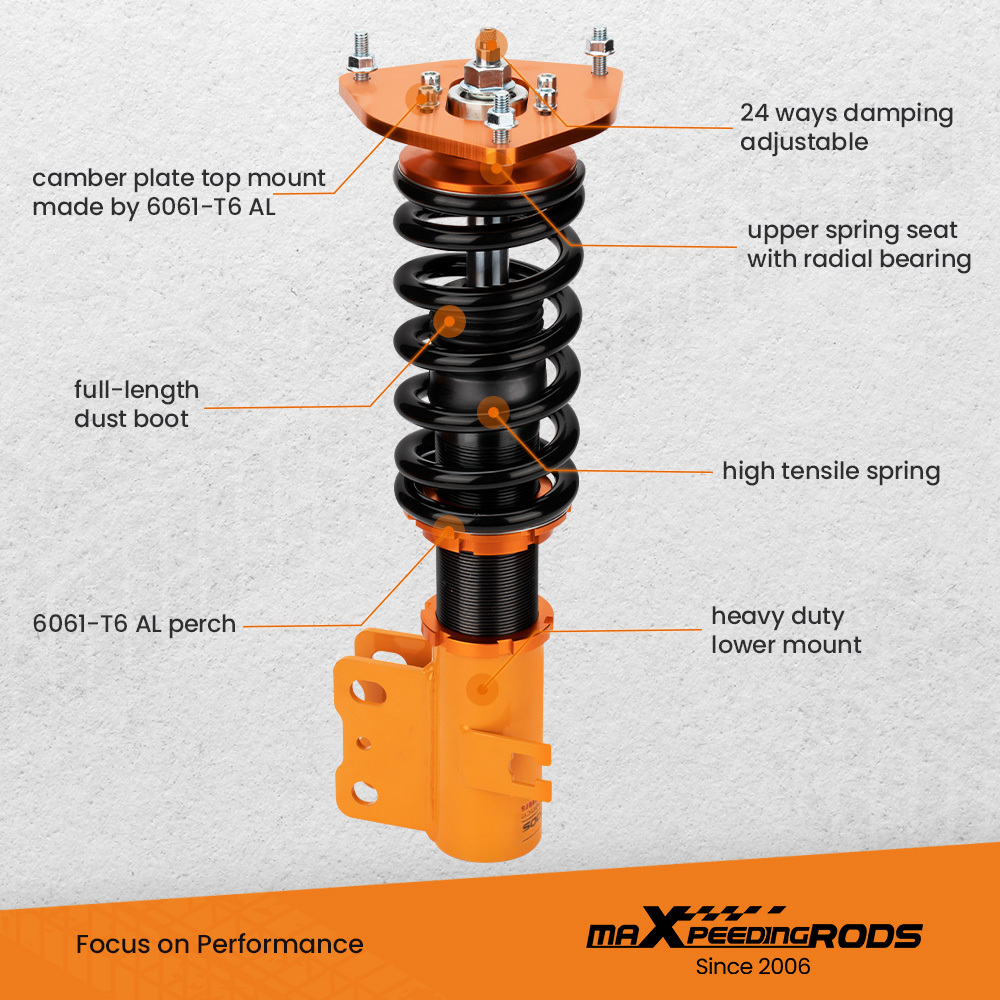 Street Coilovers compatible for Subaru Forester SF 1998-2002 2.0 2.5 AWD 1998-2002