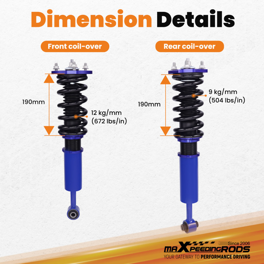 Suspensión tuning Amortiguador compatible para Lexus GS300 GS350 07-11 IS250 IS350