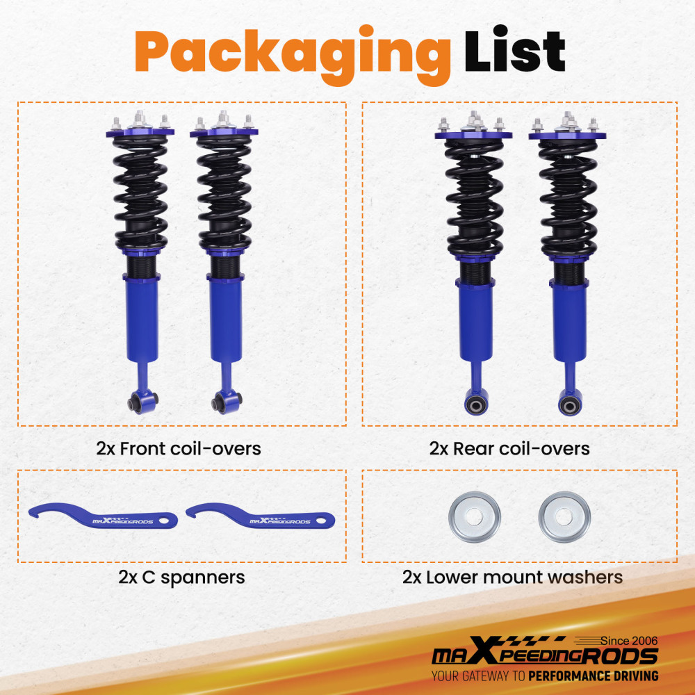 Suspensión tuning Amortiguador compatible para Lexus GS300 GS350 07-11 IS250 IS350