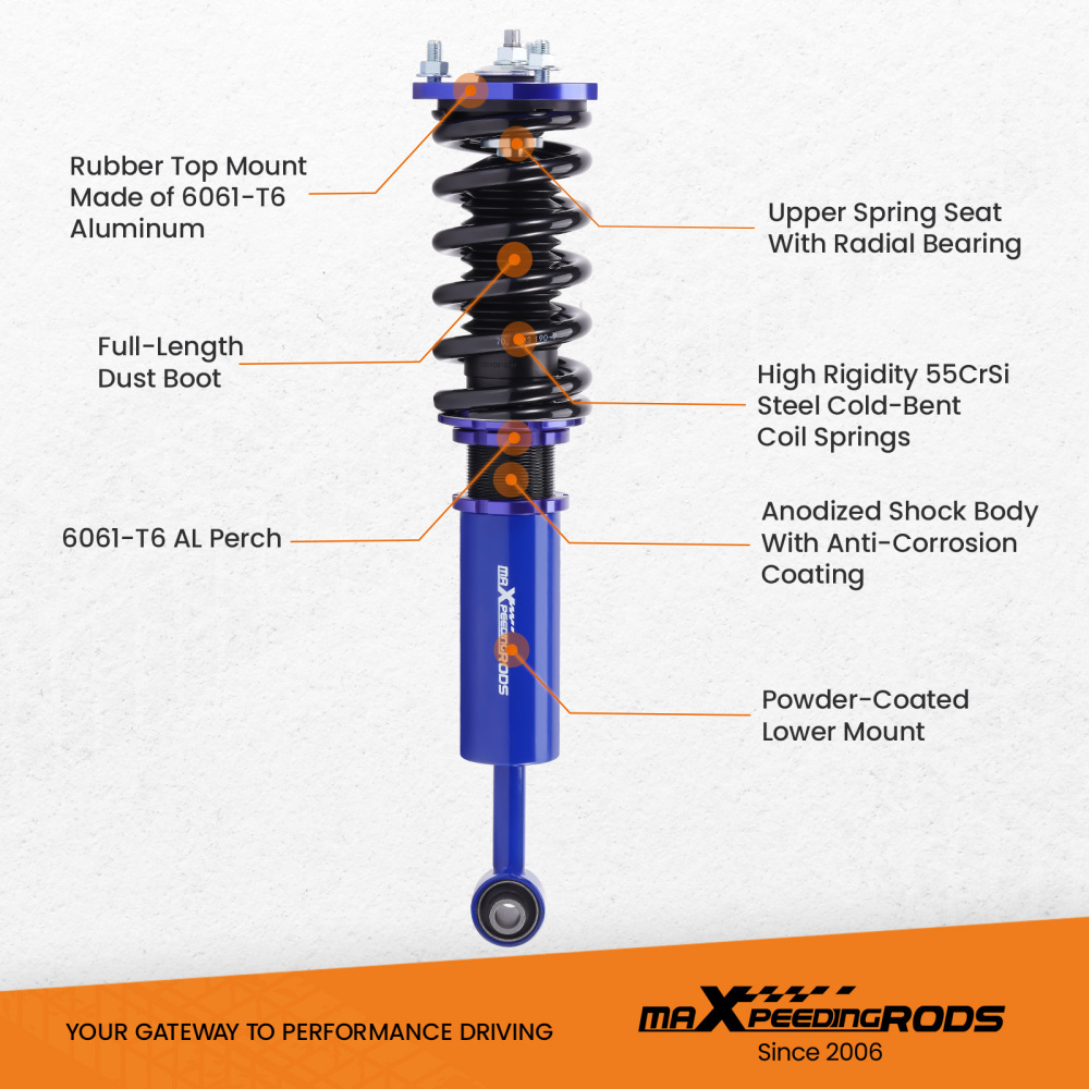 Full Coilover Shocks Absorbers Suspension compatible for Lexus IS Mk2 Sallon 2006-2013 Lowering Kit