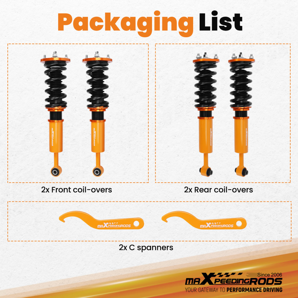 Coilover Strut Shocks compatible for Lexus IS350 IS250 2006 2007 2008 2009 2010 2011 2012 Lowering Kit