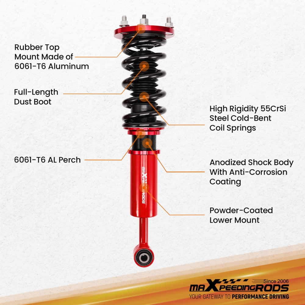 Coilover Lowering Kit compatible for Lexus IS 250 / IS350 RWD 2nd Gen. 06~13 Coilovers