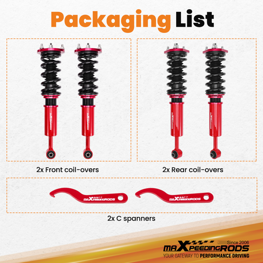 Coilover Lowering Kit compatible for Lexus IS 250 / IS350 RWD 2nd Gen. 06~13 Coilovers