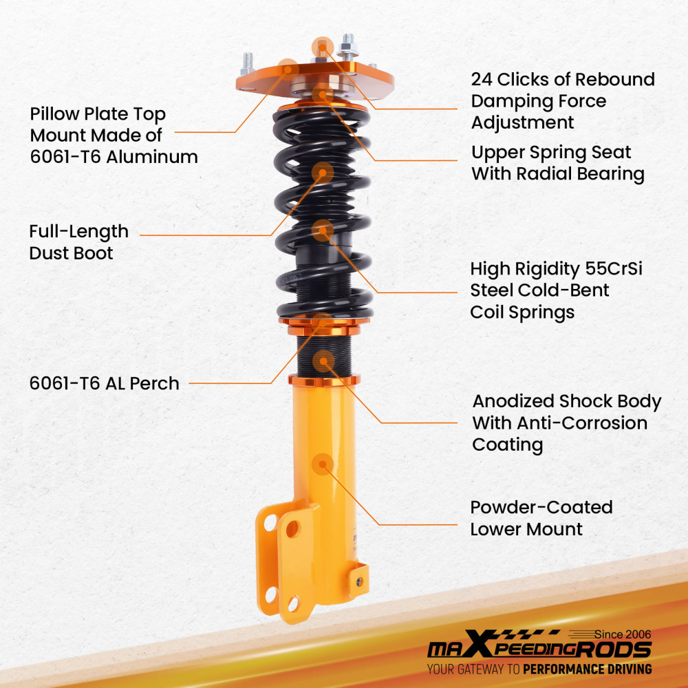 24 Ways Dampers Coilover Lowering Kit compatible for Mitsubishi Galant 99-03 Shock Absorber