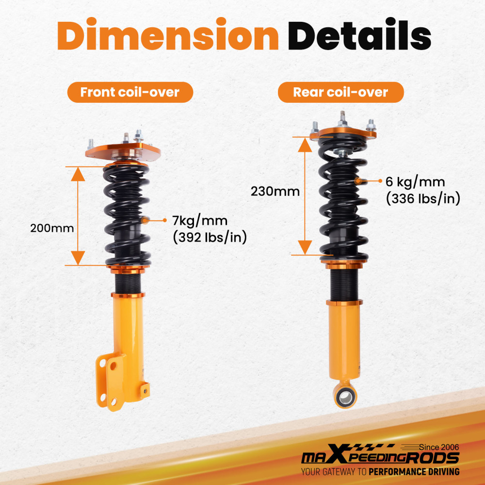 24 Ways Dampers Coilover Lowering Kit compatible for Mitsubishi Galant 99-03 Shock Absorber