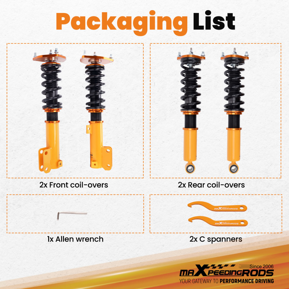 24 Ways Dampers Coilover Lowering Kit compatible for Mitsubishi Galant 99-03 Shock Absorber