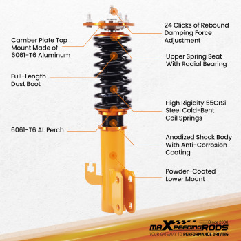 Compatible for Subaru Impreza GC8 Coilovers Absorber 24 Ways Adjustable Damer Coilover Lowering Kit