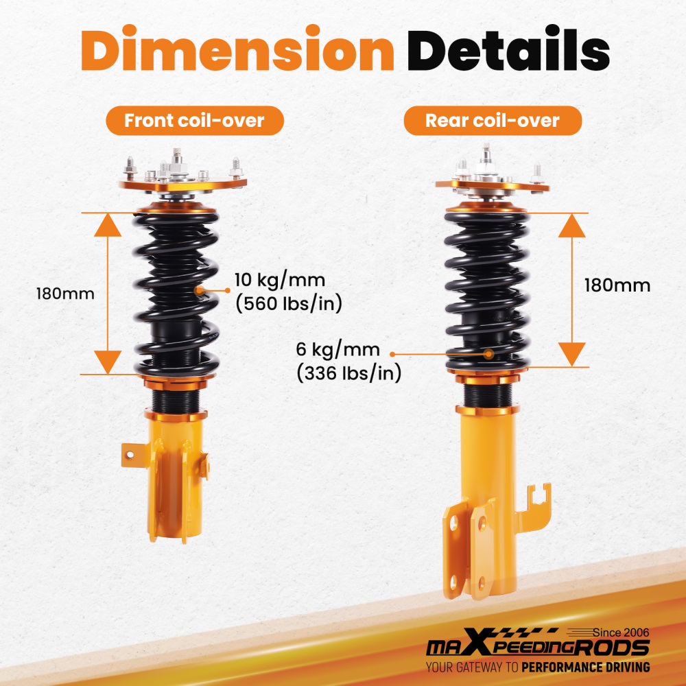 4X Ammortizzatore Sospensione Assetto Regolabile compatibile per Subaru Impreza GC8 TRE Lowering Kit