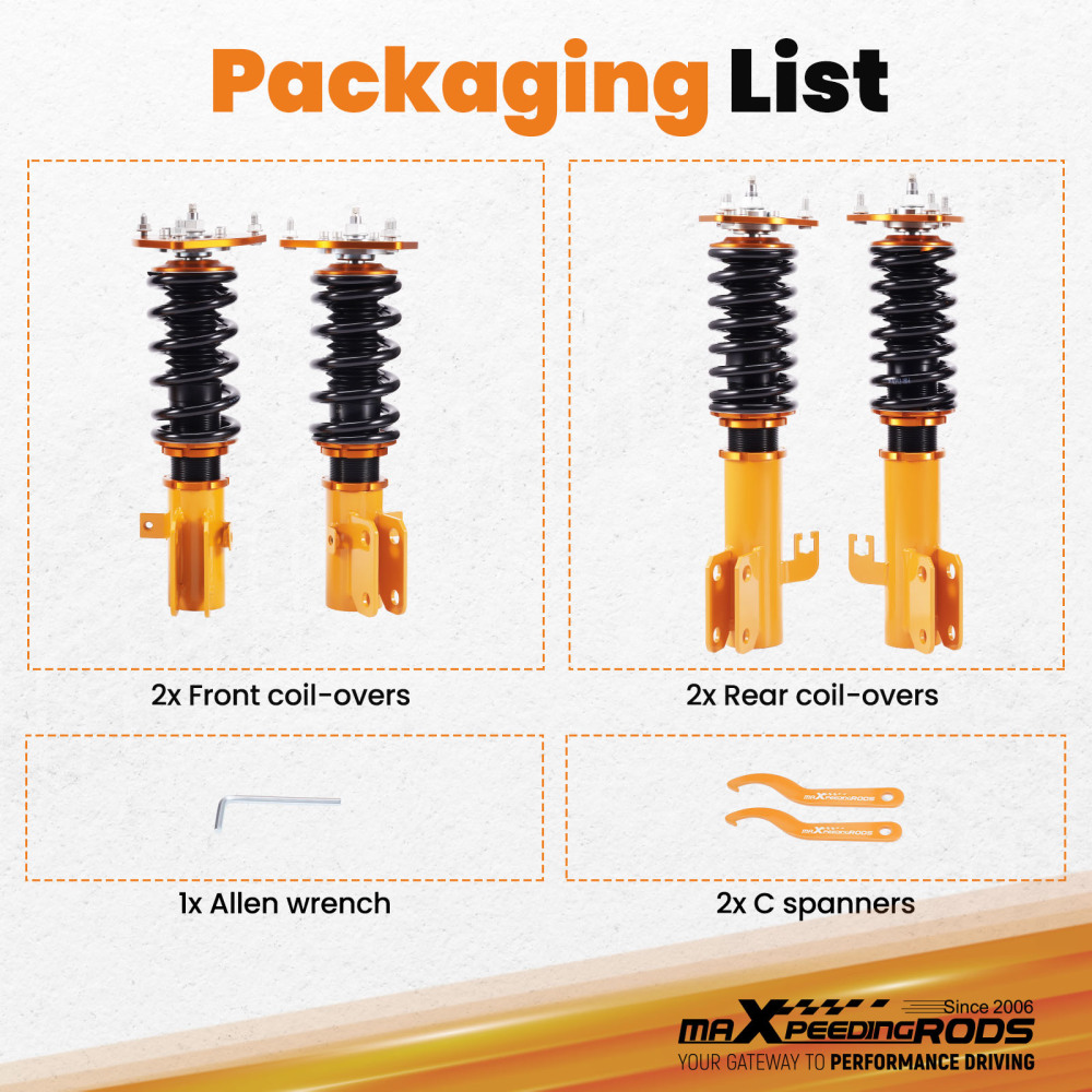 4X Ammortizzatore Sospensione Assetto Regolabile compatibile per Subaru Impreza GC8 TRE Lowering Kit