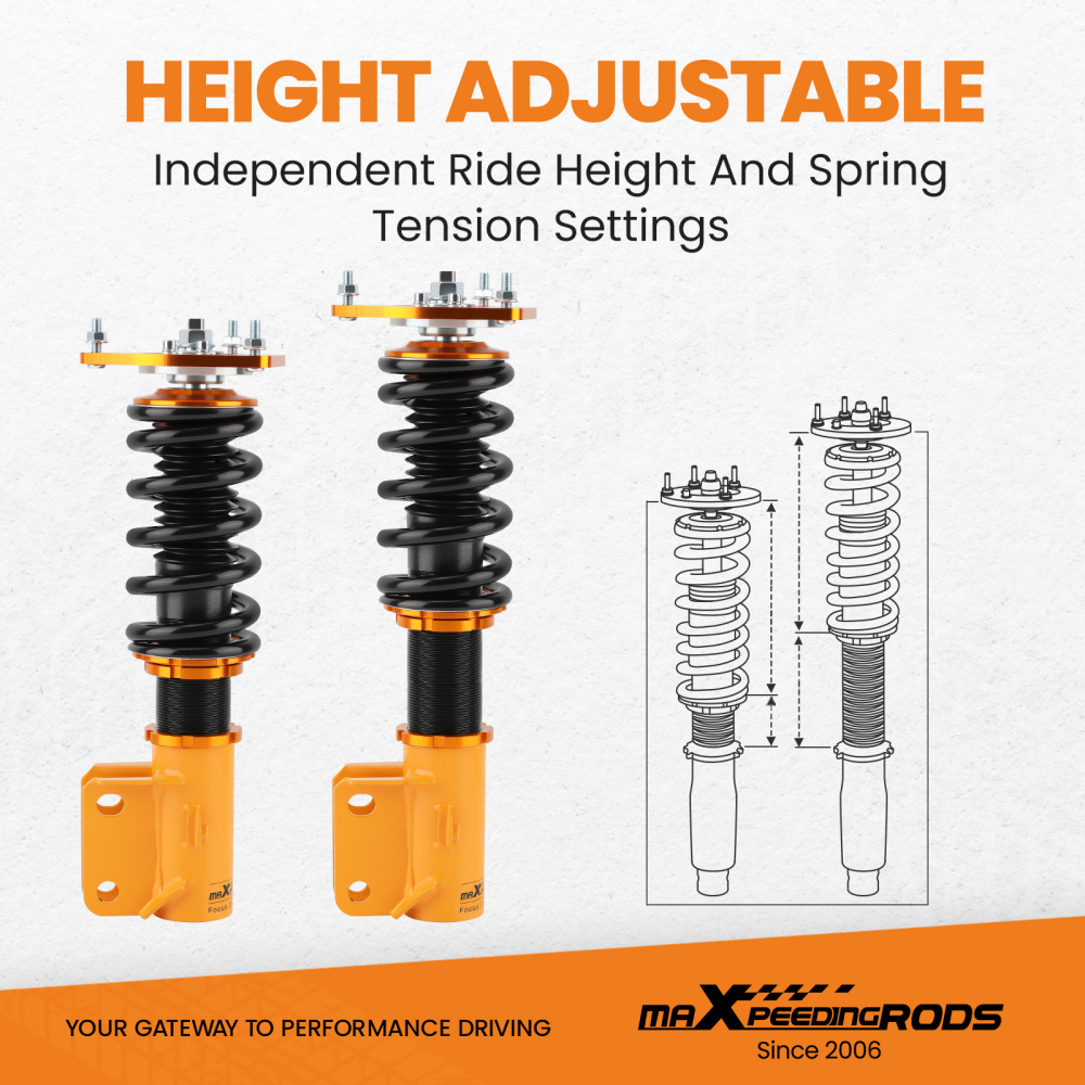 Compatible for Subaru Impreza GC8 1993- 2001 Camber Coilovers / Shock Absorber Suspension Kit Lowering Kit