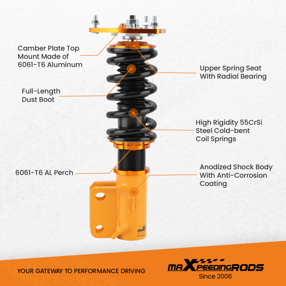 Compatible for Subaru Impreza GC8 1993- 2001 Camber Coilovers / Shock Absorber Suspension Kit Lowering Kit