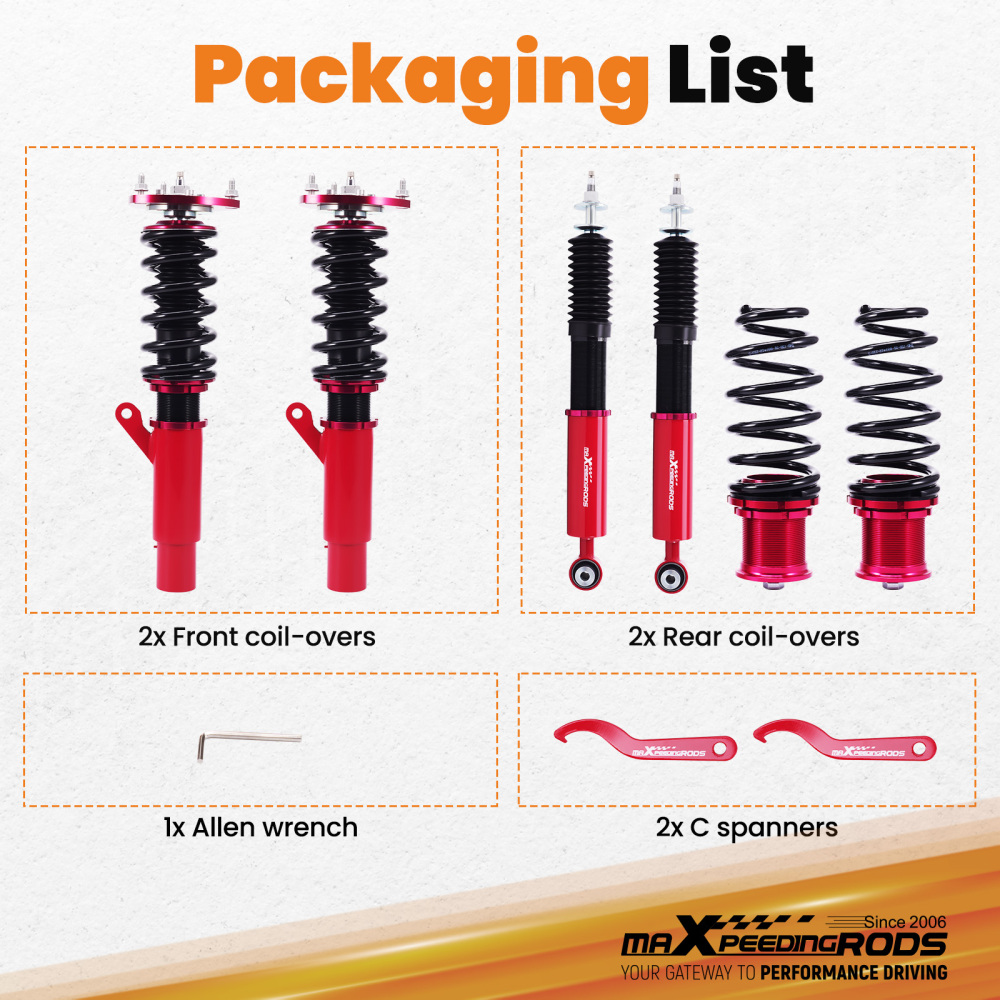 Coilover Suspension Lowering Kit compatible for Audi A3 S3 (8V) Mk3 2015-19 2.0 TDI quattro