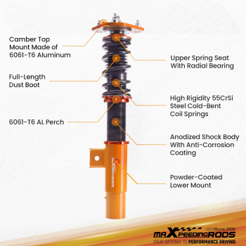 MaXpeedingrods 24 Way Coilover Suspension Kit compatible for Volkswagen Jetta MK5 MK6 06-17