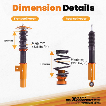 MaXpeedingrods 24 Way Coilover Suspension Kit compatible for Volkswagen Jetta MK5 MK6 06-17