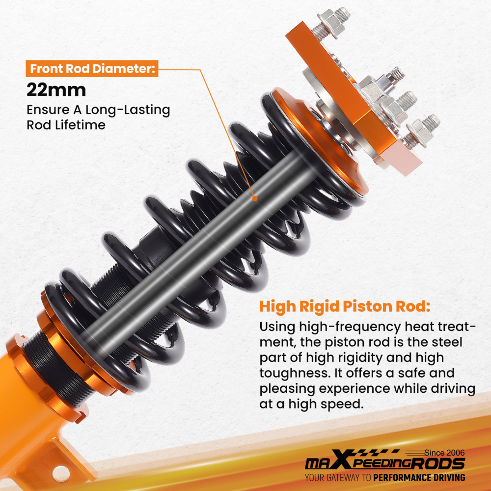 MaXpeedingrods 24 Way Coilover Suspension Kit compatible for Volkswagen Jetta MK5 MK6 06-17