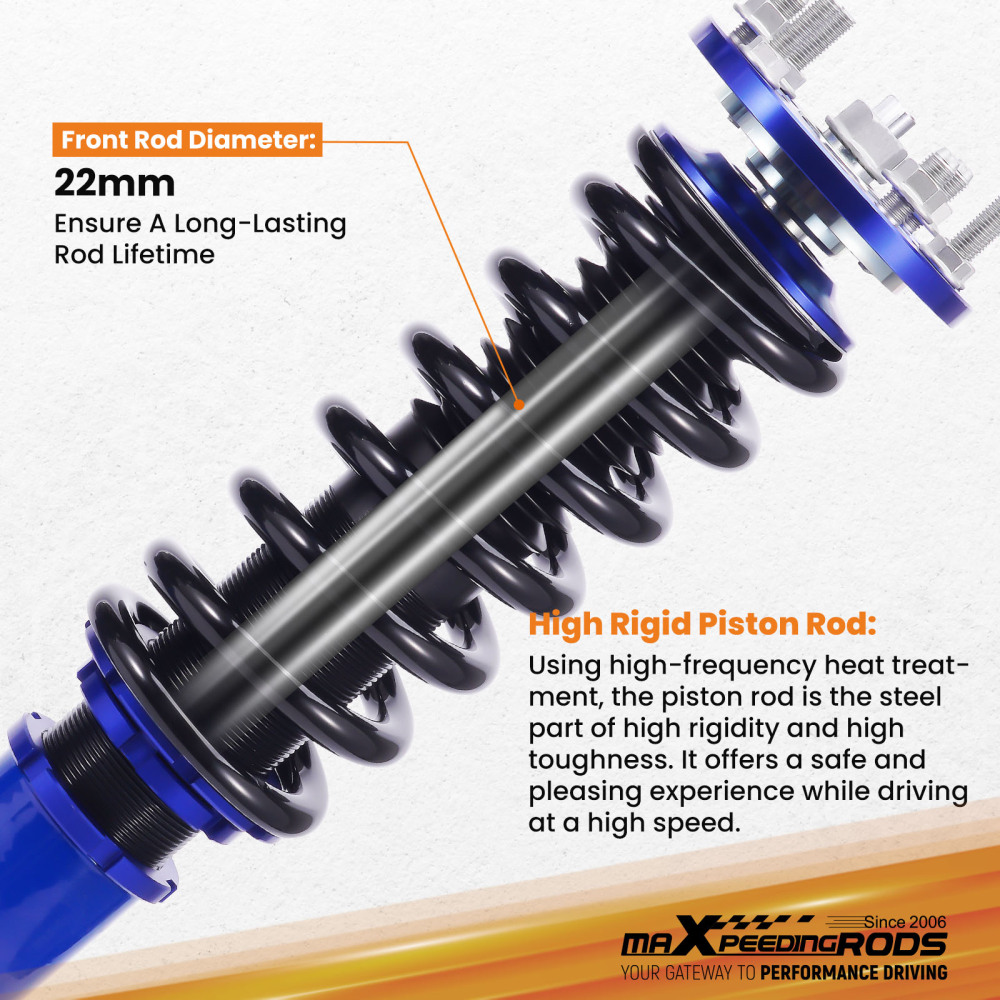 Height Adjust Coilover Kit compatible pour Honda Accord 2003-2007 Suspension Shock Strutskit d'abaissement