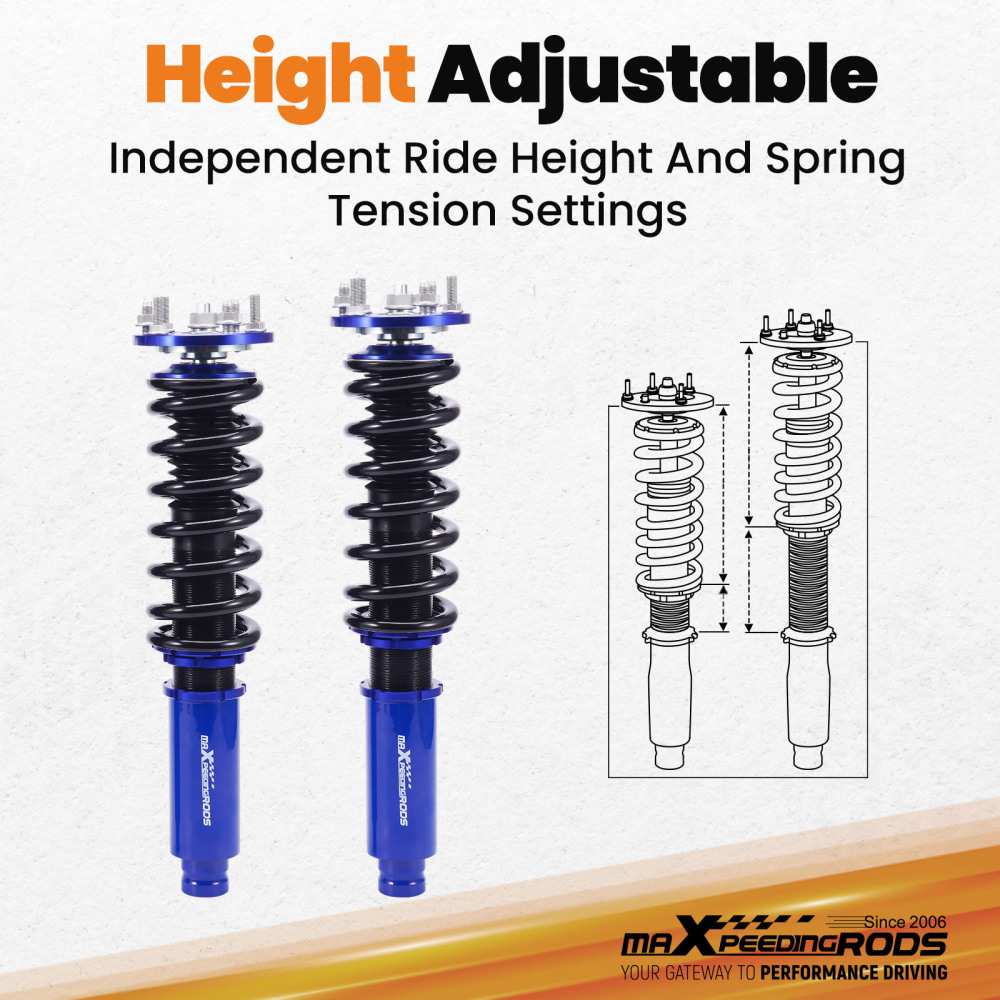 Height Adjust Coilover Kit compatible pour Honda Accord 2003-2007 Suspension Shock Strutskit d'abaissement