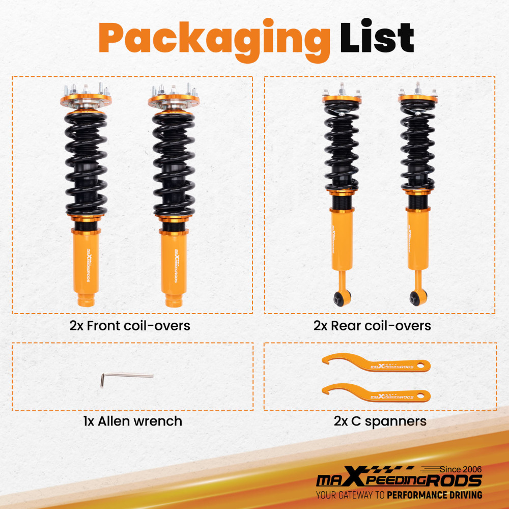 Reglable Amortisseur Combinés filetés compatible pour Honda Accord VII 2003-2007 / Compatible pour Acura TSX