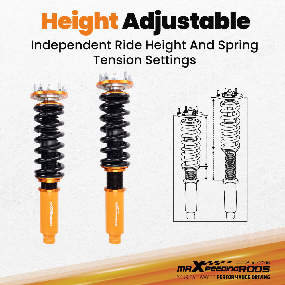 Reglable Amortisseur Combinés filetés compatible pour Honda Accord VII 2003-2007 / Compatible pour Acura TSX