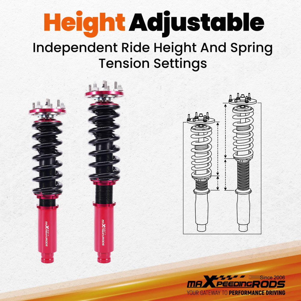 24 Way Damper Adjustable Front Coilover Kits compatible for Honda Accord 2003-2007