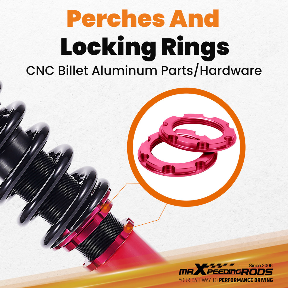 MaXpeedingrods Coilovers 24 Way Damper Struts Shocks Kit compatible for Honda Accord 03-07