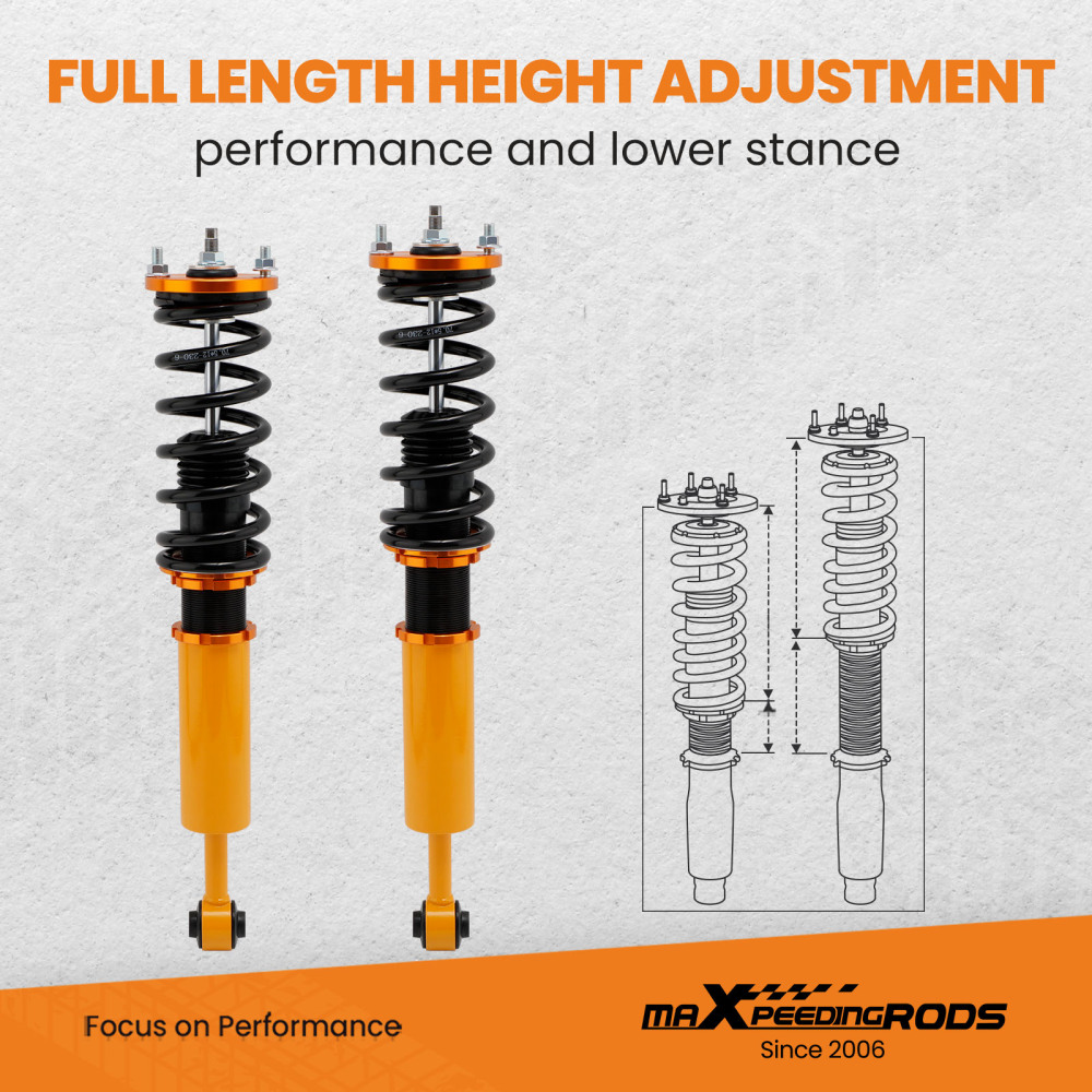 Height Adjutable Coilover Coil Suspension Spring compatible for Honda Accord 2003-2007 lowering kit