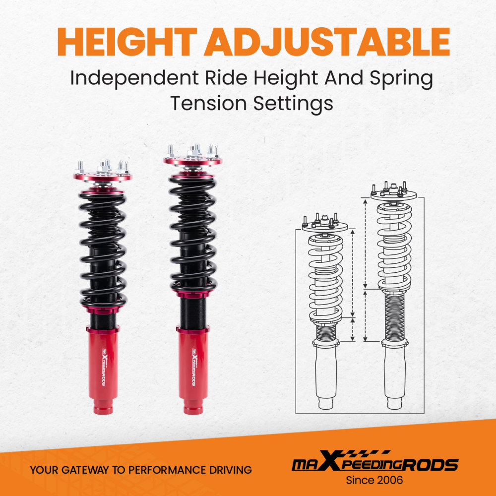 Coilovers ShocksRear Upper Lower Camber Arms Kit compatible for Honda Accord 2003-2007
