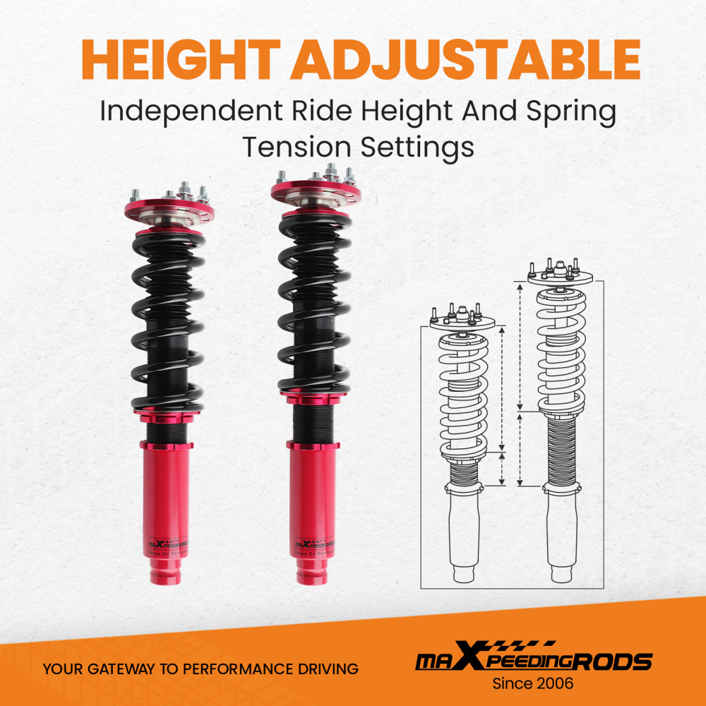 Front Rear COILOVER KITSHOCK ABSORBERFOR compatible for HONDA ACCORD 03-07 TWIN TUBE lowering kit