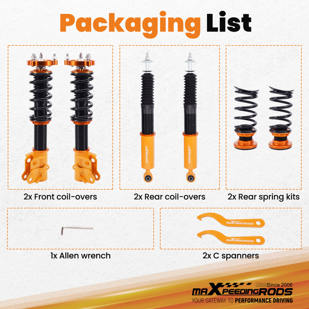 Coilover Suspension Kits compatible for Honda Civic FD1 FD2 FD7 FA1 FG1 FG2 FA5 MK8 06-11