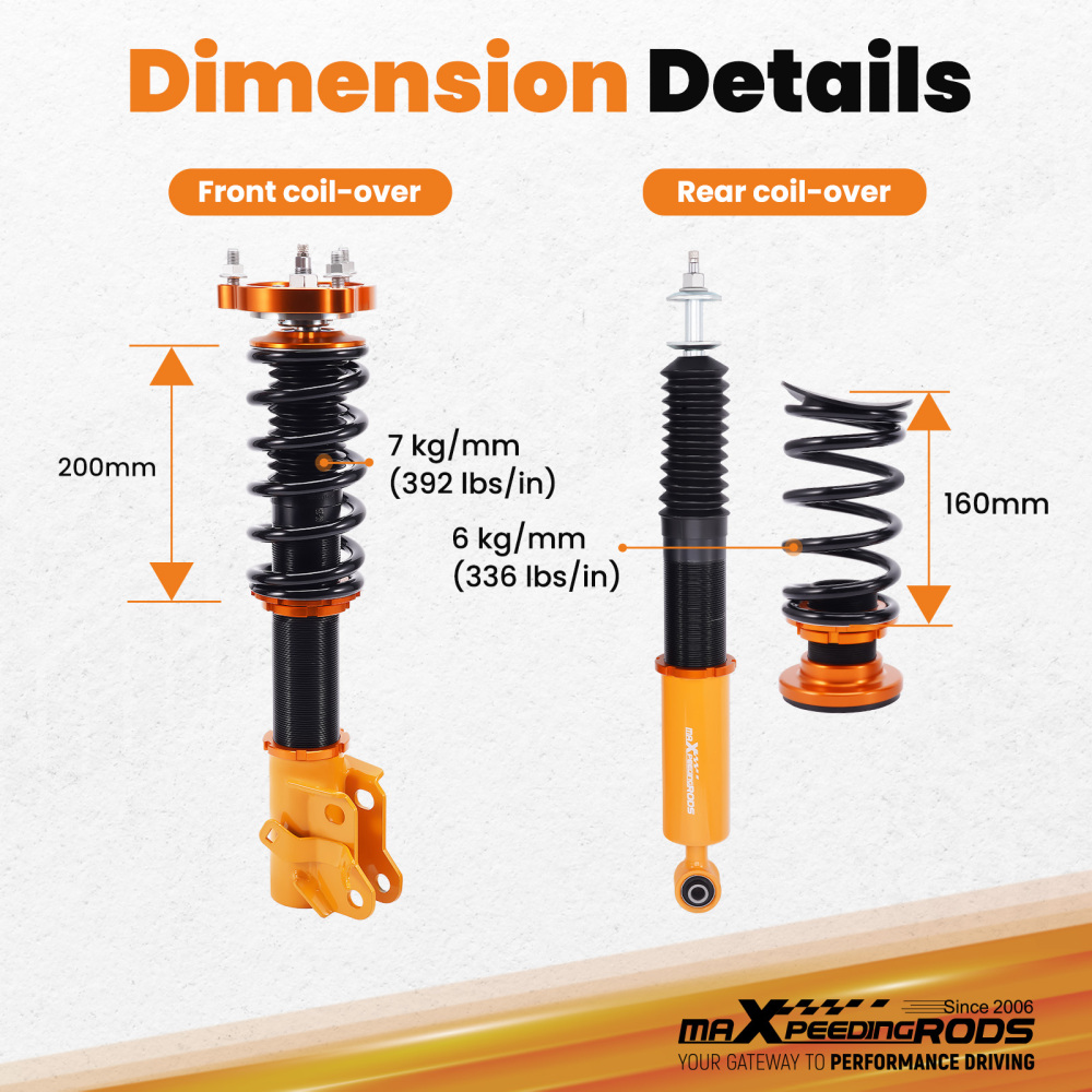 Coilovers Kit compatible for Honda Civic 2006-2011 FA5 FG2 FG1 Adj. Damper Height Lowering Kit