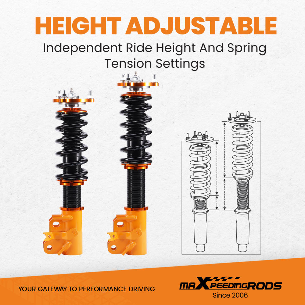 Compatible for HONDA CIVIC VIII 2-door coupe (FG1/FG2) 2006-2011 4pcs 24 Damper Adjustable Suspension Coilovers Shock Absorber kits Lowering Kit