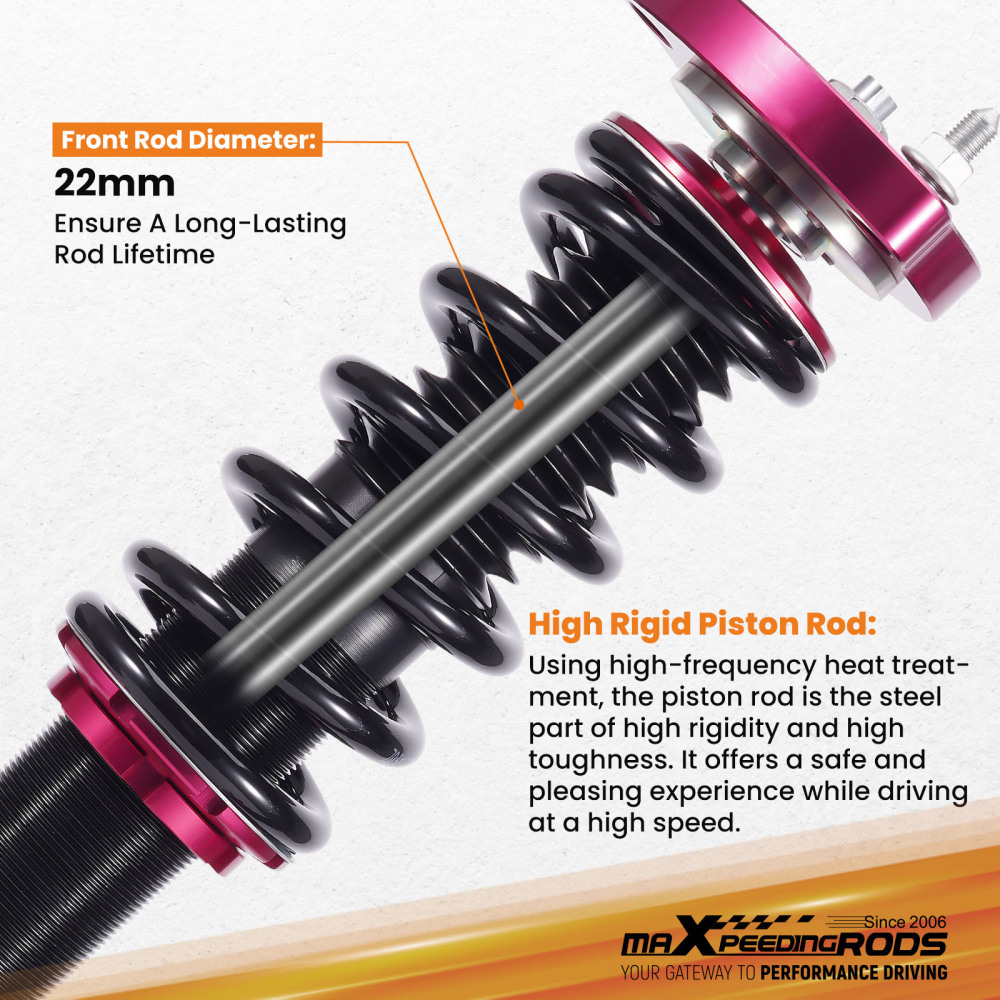 Compatible for Honda CivicSi 2006-2011 Maxpeedingrods Suspension Kits Adjustable Height Coil Strut Coilovers lowering kit