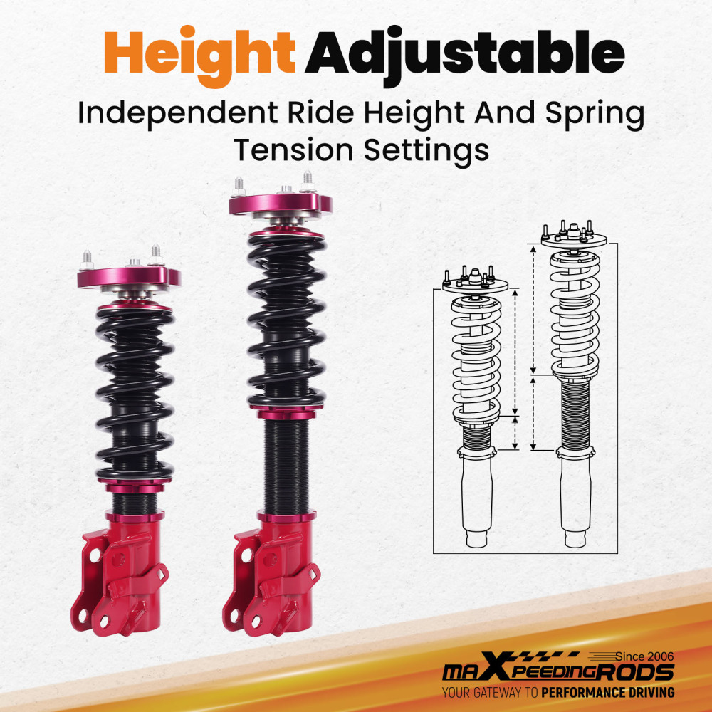 Compatible for Honda CivicSi 2006-2011 Maxpeedingrods Suspension Kits Adjustable Height Coil Strut Coilovers lowering kit