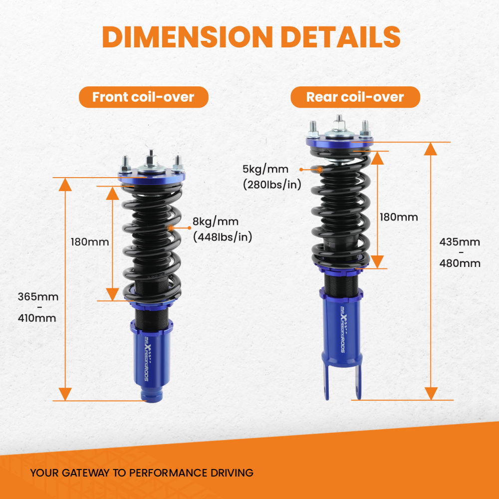 Kit Assetto a Ghiera Ammortizzatori compatibile per Honda Civic 5 6 EG EH EJ EK EM 1992-2000