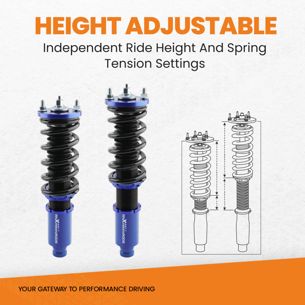 Kit Assetto a Ghiera Ammortizzatori compatibile per Honda Civic 5 6 EG EH EJ EK EM 1992-2000