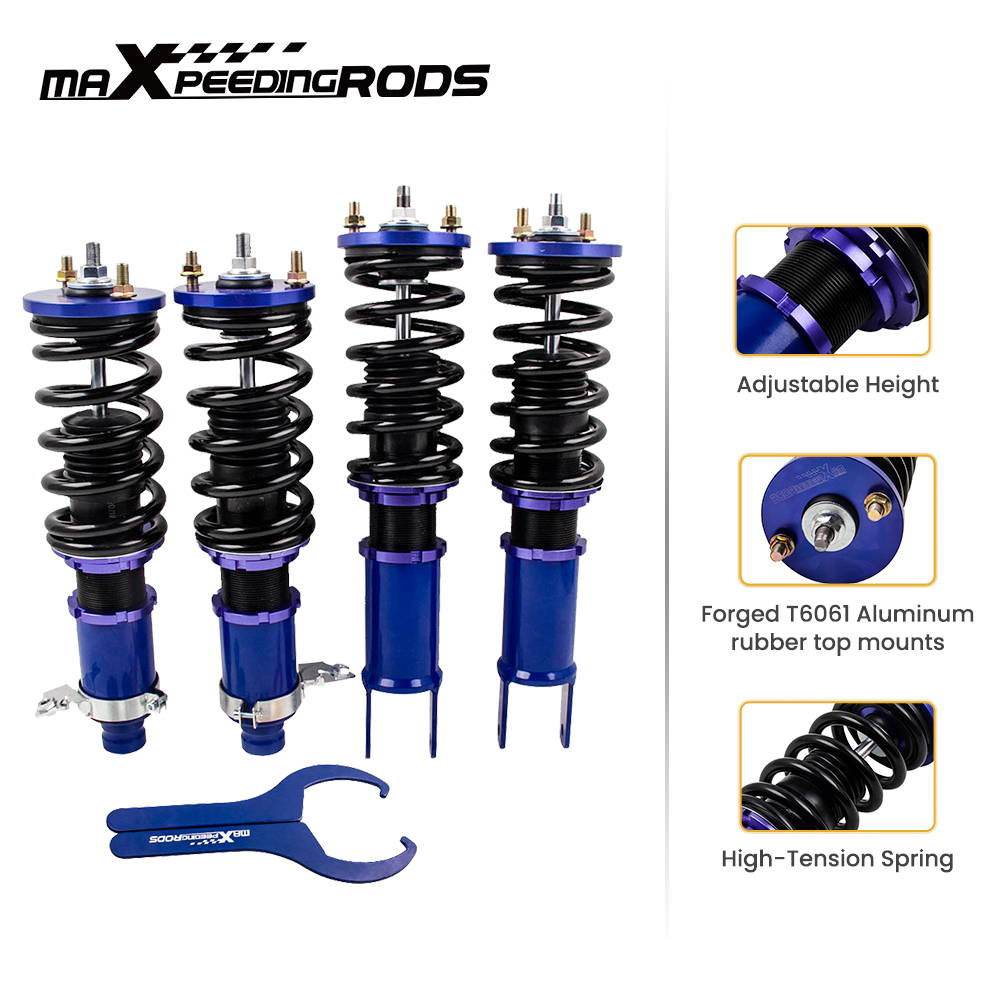 Compatible for Honda Civic 1988-1991 Maxpeedingrods Shock Absorbers Front and Rear Coilover Suspension Kit lowering kit