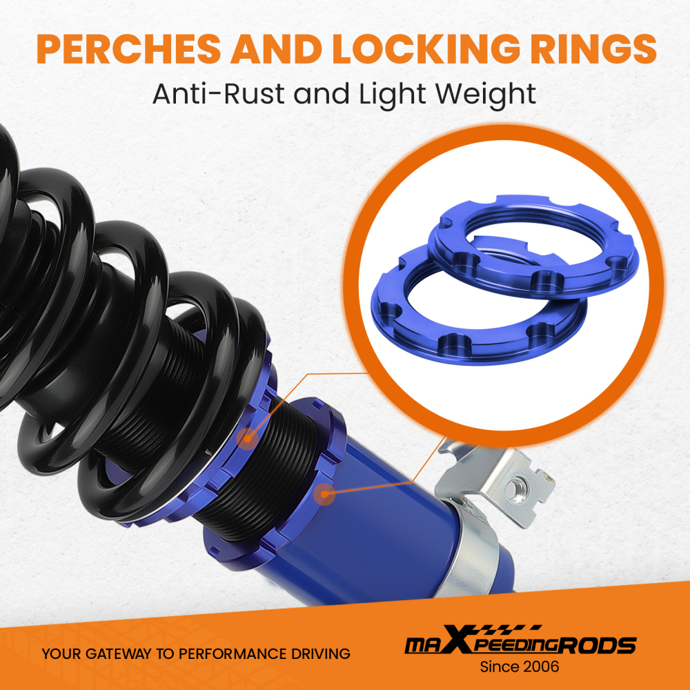 Compatible for Honda Civic 1988-1991 Maxpeedingrods Shock Absorbers Front and Rear Coilover Suspension Kit lowering kit