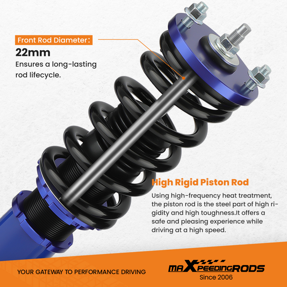 Compatible for Honda Civic 1988-1991 Maxpeedingrods Shock Absorbers Front and Rear Coilover Suspension Kit lowering kit