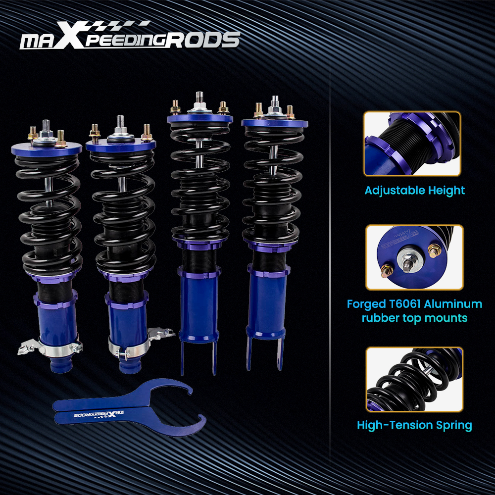 Compatible for Honda Civic 1988-1991 Maxpeedingrods Shock Absorbers Front and Rear Coilover Suspension Kit lowering kit