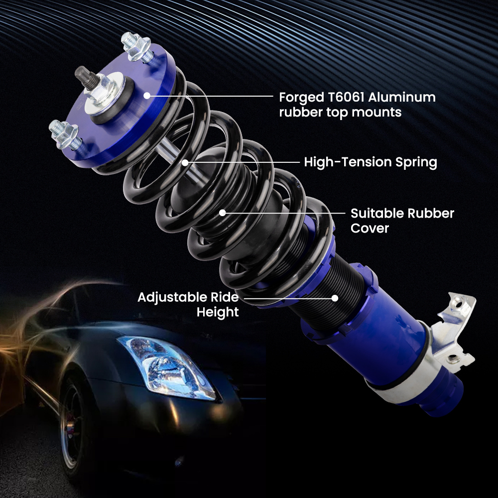 Compatible for Honda Civic 1988-1991 Maxpeedingrods Shock Absorbers Front and Rear Coilover Suspension Kit lowering kit