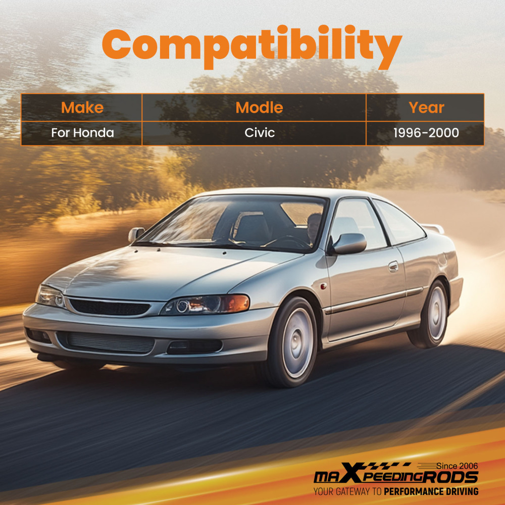 Adjustable Coilovers Struts w/ Camber Control Arms Kit compatible for Honda Civic 96-00 EK