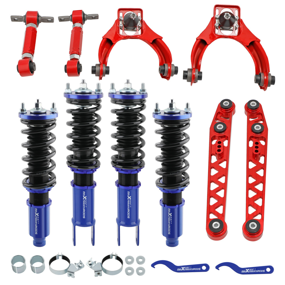 Coilovers Shock Adjustable Front Rear Camber Kit Toe Combo compatible for Honda Civic 96-00